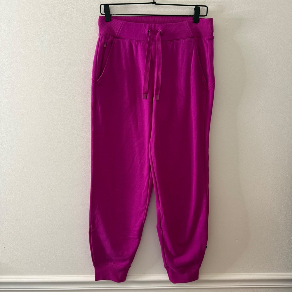 Athleta Womens Magenta Triumph Jogger Pants Size Small Drawstring Zip